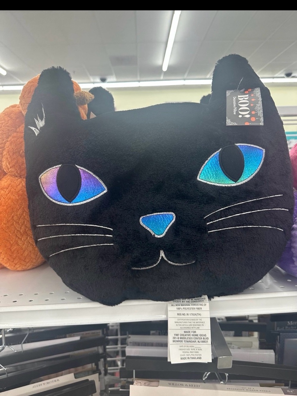 BLACK CAT HALLOWEEN PILLOW NEW WITH TAGS